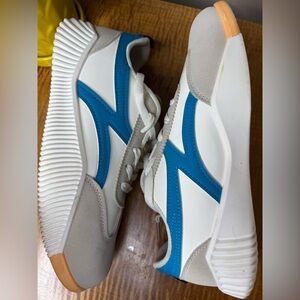 De Florance Women’s Fashion Sneakers Cream/White and Blue Italian Sz 11 Eur 42.5